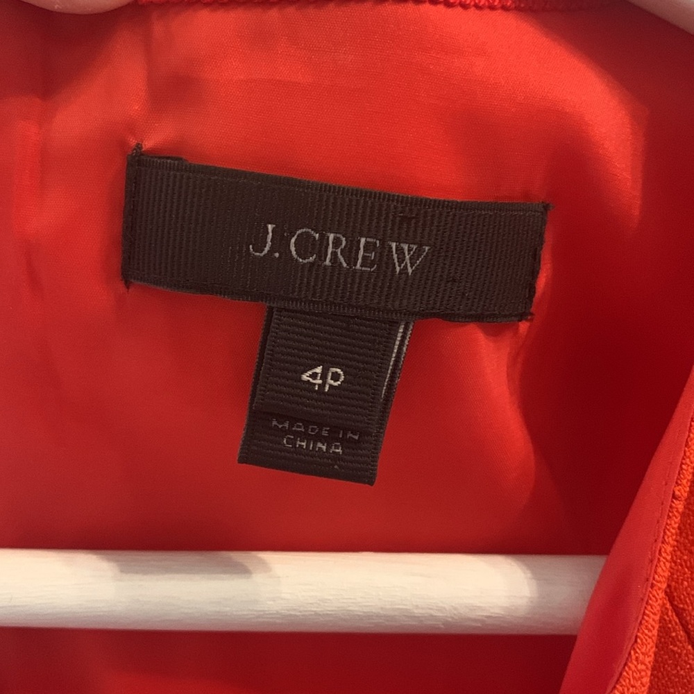 J Crew women’s dress, size 4p, in red/ orange color. - Picture 4 of 5